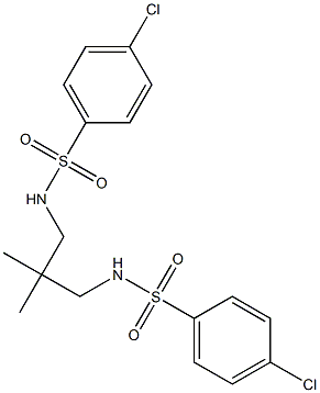 4-chloro-N-(3-{[(4-chlorophenyl)sulfonyl]amino}-2,2-dimethylpropyl)benzenesulfonamide 结构式