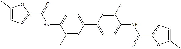 N-{3,3'-dimethyl-4'-[(5-methyl-2-furoyl)amino][1,1'-biphenyl]-4-yl}-5-methyl-2-furamide 化学構造式