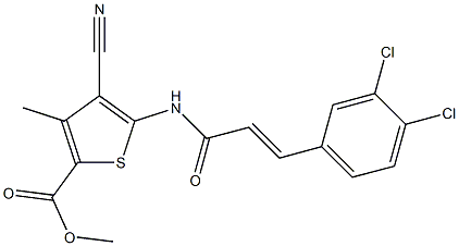 methyl 4-cyano-5-{[3-(3,4-dichlorophenyl)acryloyl]amino}-3-methyl-2-thiophenecarboxylate Struktur