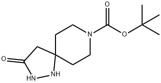 tert-Butyl 3-oxo-1,2,8-triazaspiro[4.5]decane-8-carboxylate Struktur