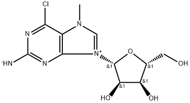 2-氨基-6-氯-7-甲基-9-(B-D-D-呋喃核糖基)嘌呤,56766-69-9,结构式