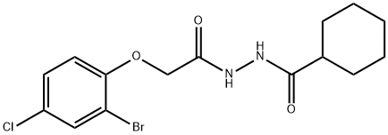 N'-[2-(2-bromo-4-chlorophenoxy)acetyl]cyclohexanecarbohydrazide Struktur