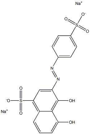 1-Naphthalenesulfonic acid, 4,5-dihydroxy-3-[(4-sulfophenyl)azo]-, disodium salt 化学構造式