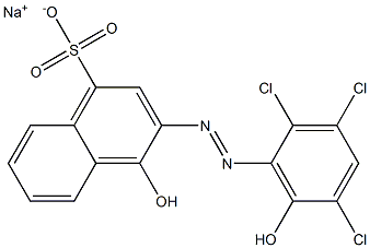 1-Naphthalenesulfonic acid, 4-hydroxy-3-[(2,3,5-trichloro-6-hydroxyphenyl)azo]-, monosodium salt Struktur