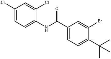 3-bromo-4-(tert-butyl)-N-(2,4-dichlorophenyl)benzamide Struktur