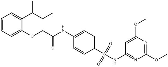 2-[2-(sec-butyl)phenoxy]-N-(4-{[(2,6-dimethoxy-4-pyrimidinyl)amino]sulfonyl}phenyl)acetamide Structure