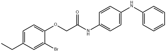 N-(4-anilinophenyl)-2-(2-bromo-4-ethylphenoxy)acetamide Structure