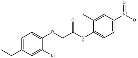 2-(2-bromo-4-ethylphenoxy)-N-(2-methyl-4-nitrophenyl)acetamide Structure