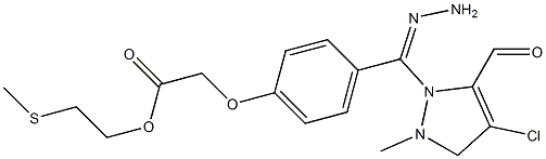 2-(methylsulfanyl)ethyl (4-{2-[(4-chloro-1-methyl-1H-pyrazol-3-yl)carbonyl]carbohydrazonoyl}phenoxy)acetate Structure