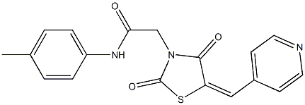 2-[2,4-dioxo-5-(4-pyridinylmethylene)-1,3-thiazolidin-3-yl]-N-(4-methylphenyl)acetamide,592475-89-3,结构式