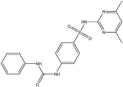 4-[(anilinocarbonyl)amino]-N-(4,6-dimethyl-2-pyrimidinyl)benzenesulfonamide 结构式