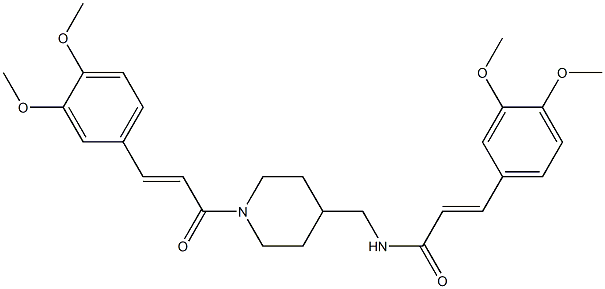 3-(3,4-dimethoxyphenyl)-N-({1-[3-(3,4-dimethoxyphenyl)acryloyl]-4-piperidinyl}methyl)acrylamide 化学構造式