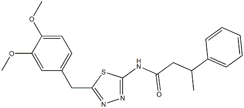 N-[5-(3,4-dimethoxybenzyl)-1,3,4-thiadiazol-2-yl]-3-phenylbutanamide Structure