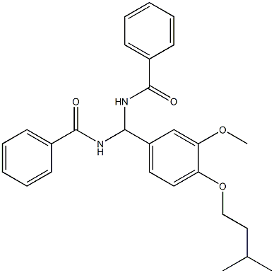 N-{(benzoylamino)[4-(isopentyloxy)-3-methoxyphenyl]methyl}benzamide Structure