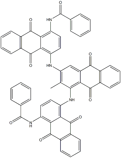 Benzamide, N,N'-[(9,10-dihydro-2-methyl-9,10-dioxo-1,3-anthracenediyl)bis[imino(9,10-dihydro-9,10-dioxo-4,1-anthracenediyl)]]bis- 结构式