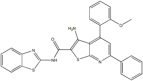 3-amino-N-(1,3-benzothiazol-2-yl)-4-(2-methoxyphenyl)-6-phenylthieno[2,3-b]pyridine-2-carboxamide|