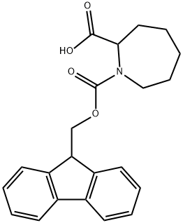 1-{[(9H-芴-9-基)甲氧基]羰基}氮杂环庚烷-2-羧酸 结构式