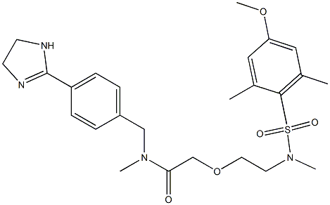 N-[[4-(4,5-dihydro-1H-imidazol-2-yl)phenyl]methyl]-2-[2-[(4-methoxy-2,6-dimethylphenyl)sulfonyl-methylamino]ethoxy]-N-methylacetamide 化学構造式