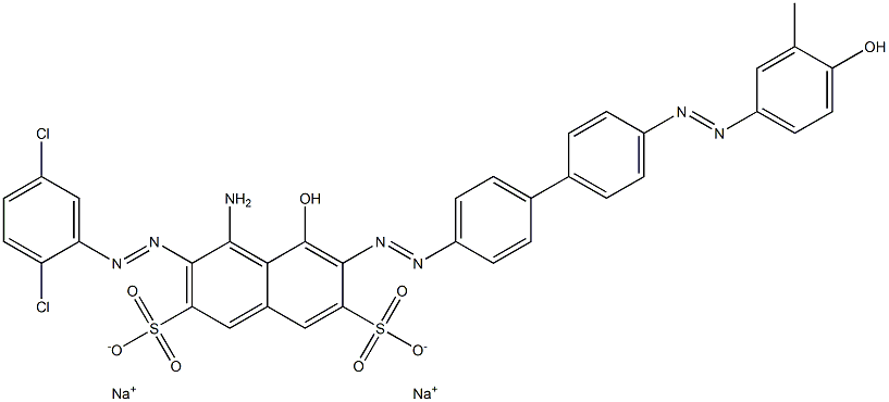 6360-64-1 4-Amino-3-[(2,5-dichlorophenyl)azo]-6-[[4'-[(3-methyl-4-hydroxyphenyl)azo]-1,1'-biphenyl-4-yl]azo]-5-hydroxy-2,7-naphthalenedisulfonic acid disodium salt