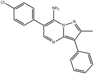 6-(4-chlorophenyl)-2-methyl-3-phenylpyrazolo[1,5-a]pyrimidin-7-amine,639463-29-9,结构式