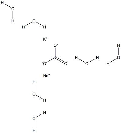 Potassium sodium carbonate hexahydrate Structure