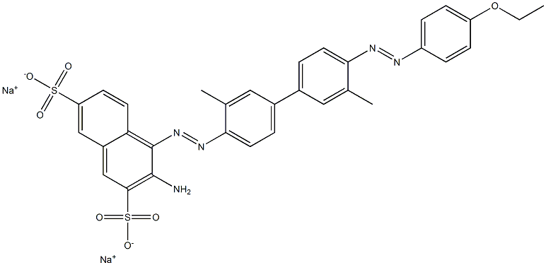 2,7-Naphthalenedisulfonic acid, 3-amino-4-[[4'-[(4-ethoxyphenyl)azo]-3,3'-dimethyl[1,1'-biphenyl]-4-yl]azo]-, disodium salt,6470-22-0,结构式
