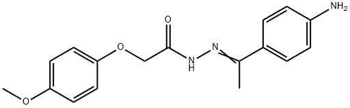 N'-[(E)-1-(4-aminophenyl)ethylidene]-2-(4-methoxyphenoxy)acetohydrazide 化学構造式