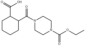 2-{[4-(ethoxycarbonyl)-1-piperazinyl]carbonyl}cyclohexanecarboxylic acid Structure