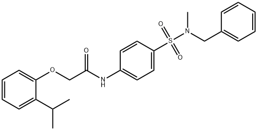 N-(4-{[benzyl(methyl)amino]sulfonyl}phenyl)-2-(2-isopropylphenoxy)acetamide Structure