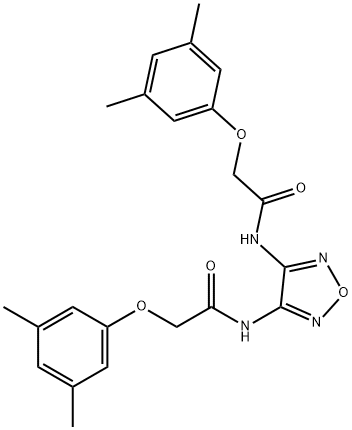 2-(3,5-dimethylphenoxy)-N-(4-{[2-(3,5-dimethylphenoxy)acetyl]amino}-1,2,5-oxadiazol-3-yl)acetamide 结构式