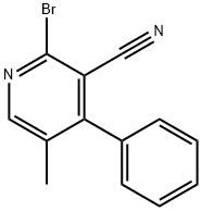 3-Pyridinecarbonitrile, 2-bromo-5-methyl-4-phenyl- 化学構造式