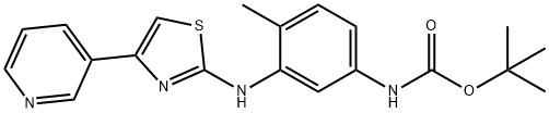 tert-butyl (4-methyl-3-((4-(pyridin-3-yl)thiazol-2-yl)amino)phenyl)carbamate 化学構造式