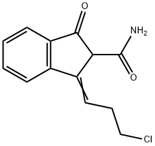 (E)-1-(3-chloropropylidene)-3-oxo-2,3-dihydro-1H-indene-2-carboxamide Struktur