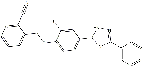 2-{[2-iodo-4-(5-phenyl-2,3-dihydro-1,3,4-thiadiazol-2-yl)phenoxy]methyl}benzonitrile Structure