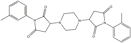 1-(2-methylphenyl)-3-{4-[1-(3-methylphenyl)-2,5-dioxo-3-pyrrolidinyl]-1-piperazinyl}-2,5-pyrrolidinedione 化学構造式
