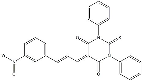 5-(3-{3-nitrophenyl}-2-propenylidene)-1,3-diphenyl-2-thioxodihydro-4,6(1H,5H)-pyrimidinedione 结构式