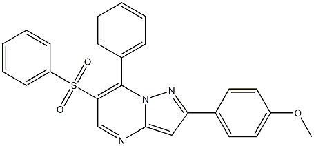 2-(4-methoxyphenyl)-7-phenyl-6-(phenylsulfonyl)pyrazolo[1,5-a]pyrimidine,664972-43-4,结构式