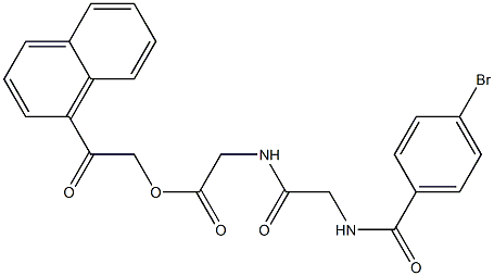 2-(1-naphthyl)-2-oxoethyl ({[(4-bromobenzoyl)amino]acetyl}amino)acetate 化学構造式