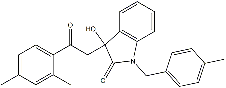 3-[2-(2,4-dimethylphenyl)-2-oxoethyl]-3-hydroxy-1-(4-methylbenzyl)-1,3-dihydro-2H-indol-2-one,664975-18-2,结构式