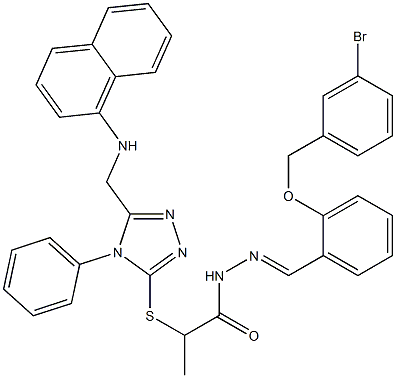 N'-{2-[(3-bromobenzyl)oxy]benzylidene}-2-({5-[(1-naphthylamino)methyl]-4-phenyl-4H-1,2,4-triazol-3-yl}sulfanyl)propanohydrazide Structure