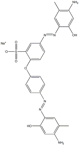 Benzenesulfonic acid, 5-[(4-amino-2-hydroxy-5-methylphenyl)azo]-2-[4-[(4-amino-2-hydroxy-5-methylphenyl)azo]phenoxy]-, monosodium salt Structure