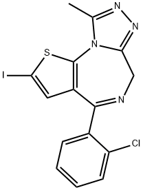 4-(2-Chlorophenyl)-2-iodo-9-methyl-6H-thieno[3,2-f][1,2,4]triazolo[4,3-a][1,4]diazepine Structure