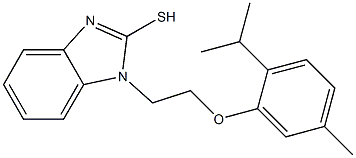 1-[2-(2-isopropyl-5-methylphenoxy)ethyl]-1H-benzimidazol-2-yl hydrosulfide 化学構造式