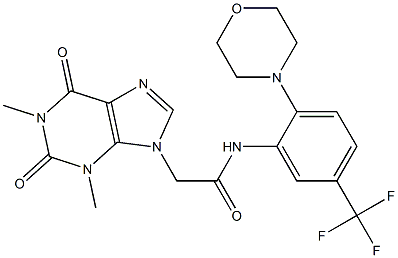 2-(1,3-dimethyl-2,6-dioxo-1,2,3,6-tetrahydro-9H-purin-9-yl)-N-[2-(4-morpholinyl)-5-(trifluoromethyl)phenyl]acetamide,708237-50-7,结构式