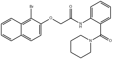 2-[(1-bromo-2-naphthyl)oxy]-N-[2-(1-piperidinylcarbonyl)phenyl]acetamide,712322-61-7,结构式