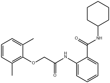 N-cyclohexyl-2-{[2-(2,6-dimethylphenoxy)acetyl]amino}benzamide Structure