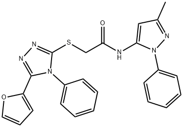 2-{[5-(2-furyl)-4-phenyl-4H-1,2,4-triazol-3-yl]sulfanyl}-N-(3-methyl-1-phenyl-1H-pyrazol-5-yl)acetamide|