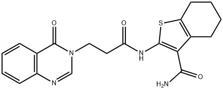 2-{[3-(4-oxo-3(4H)-quinazolinyl)propanoyl]amino}-4,5,6,7-tetrahydro-1-benzothiophene-3-carboxamide Structure