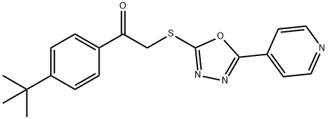 1-(4-tert-butylphenyl)-2-{[5-(4-pyridinyl)-1,3,4-oxadiazol-2-yl]sulfanyl}ethanone,724438-12-4,结构式