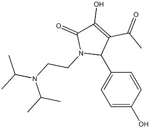 4-acetyl-1-[2-(diisopropylamino)ethyl]-3-hydroxy-5-(4-hydroxyphenyl)-1,5-dihydro-2H-pyrrol-2-one 结构式